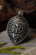 Viking mask amulet Gotland, silvered bronze