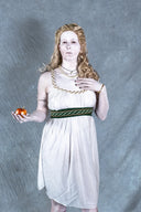 Vestido de diosa Artemisa, corto, blanco