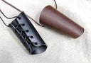 Kožená vambraces, chránič předloktí, 16 cm, černá
