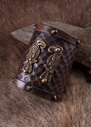 Bracelet Huginn & Muninn, cuir