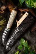 Vikingasax i borrestil med benskaft, halvvass