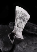 Lame de hache forgée à la main, ancienne, tranchant, semi-tranchante