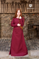 Medeltida klänning Freya, bordeauxröd