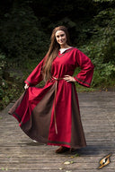 Vikingų suknelė Astrid, raudona/ruda