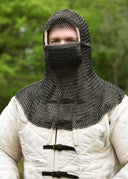 Ringbrynjehuva med fyrkantig ventail, bronserad, 8 mm