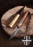 Wikingermesser Odins Rabe, Damaszenerstahl, halbscharf