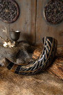 Drinking horn Gorm with leather holder, 300-500 ml