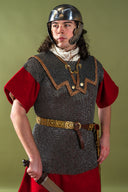 Rimska lorica hamata, miješani ravni prstenovi - okrugle zakovice, 9 mm