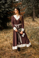 Viking dress Estrid, brown-natural