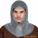 Coifa de cota de malha, galvanizada, argolas redondas sem rebites