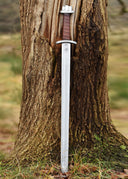 Viking zwaard met gelobde pommel, lang, bot (battle-ready)