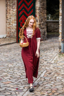 Robe d'été Renaissance Denise, rouge-naturel