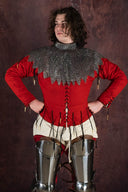 Płaszcz biskupi z kolczym kapturem, płaskie pierścienie, okrągłe nity, 8 mm