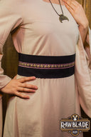 Jeanne fabric belt - Black / pink roses