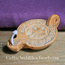 Lámpara romana de aceite con gladiador