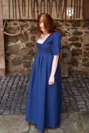 Robe médiévale Frideswinde, 14e siècle, bleu