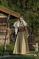 Vikingaklänning Astrid, grön beige