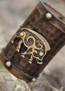 Bracciale celtico con cinghiale Knocknagael, per pezzo, cuoio