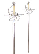 Deutscher Rapier mit Beingriff, halb scharf