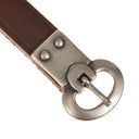 Alemannenriem Niederstotzingen, braun Leder, versilbert messing