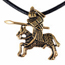 Medieval tournament knight pendant, 14th century, bronze