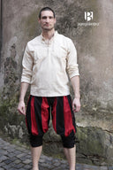 Landsknecht knee breeches Maximilian, black-red