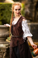 Doublet Odette, catifea de bumbac, maro închis