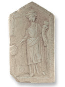 Wandrelief Fortuna, römische Göttin des Glücks und Schicksals, Alabastergips