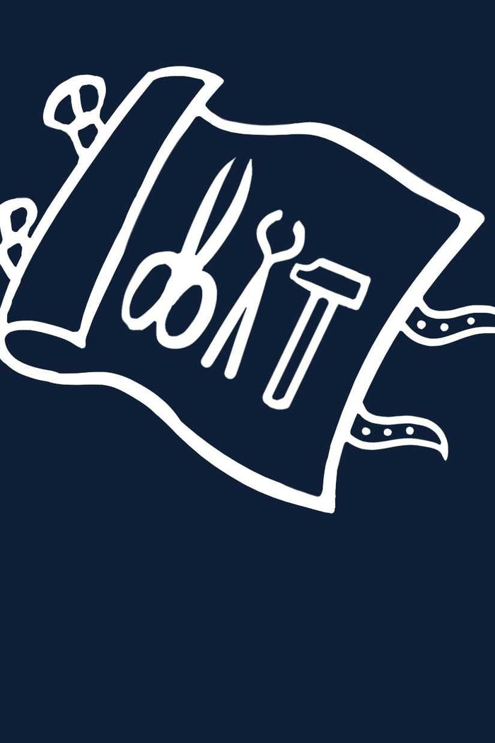 Een tekening van een etui met gereedschap.