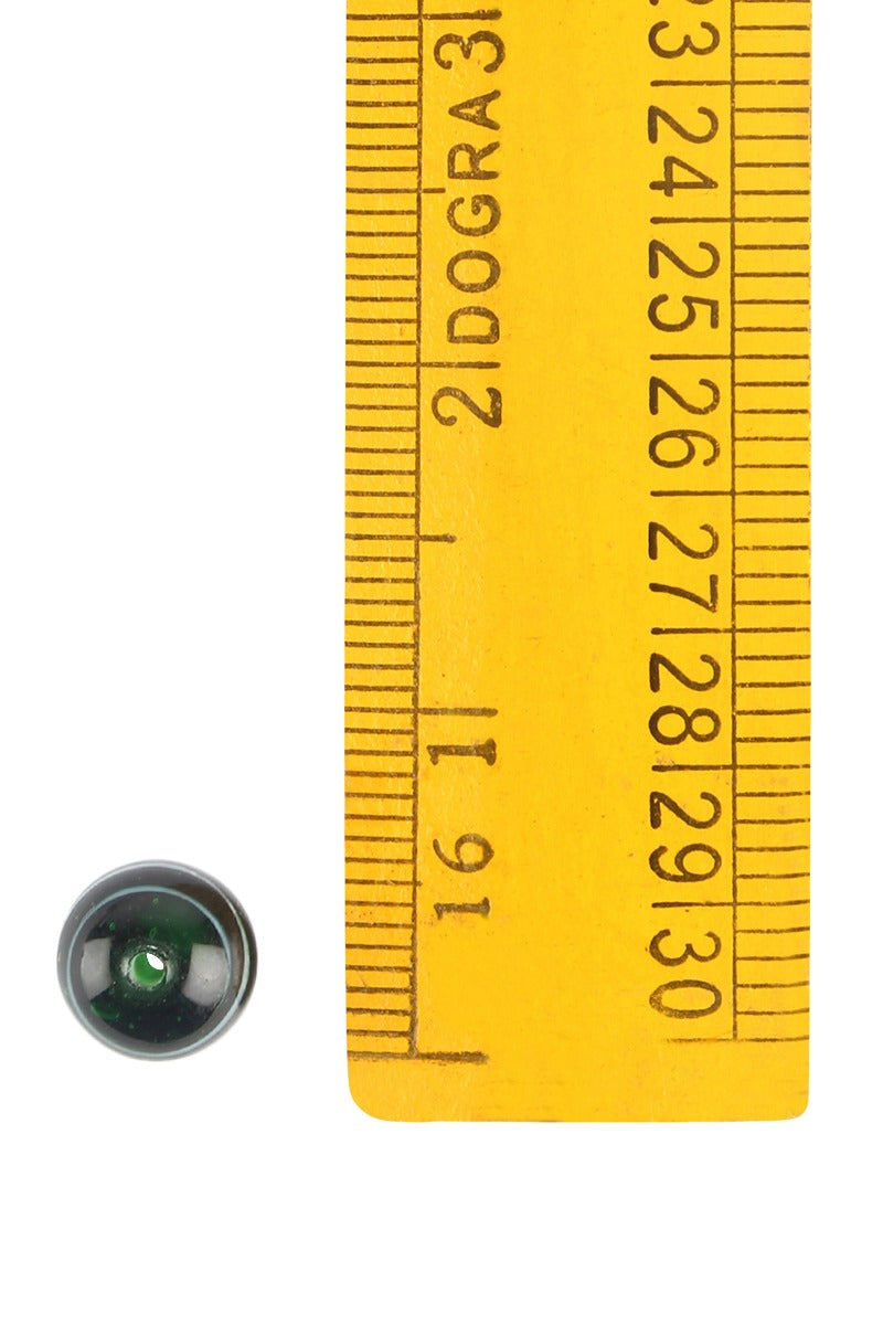 Wikinger Glasperle Hilda, grün-weiß, 5 Stück