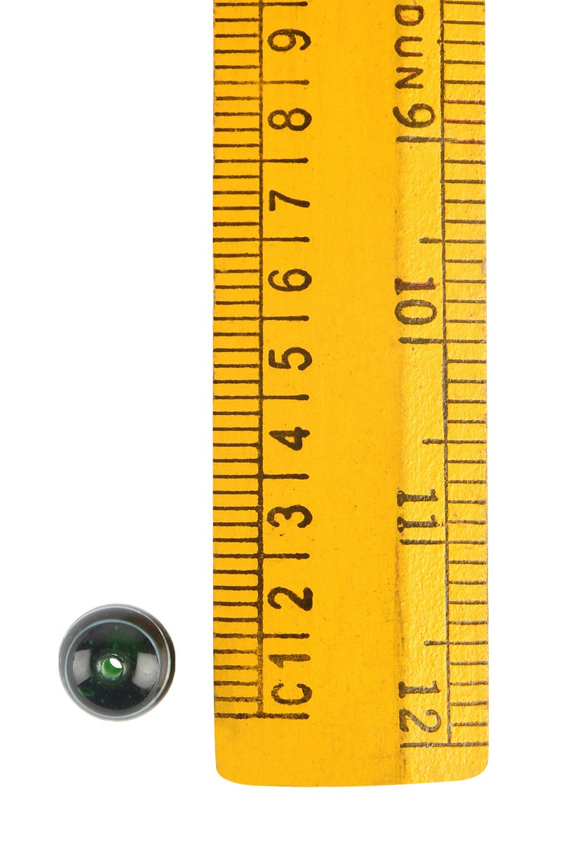Wikinger Glasperle Hilda, grün-weiß, 5 Stück