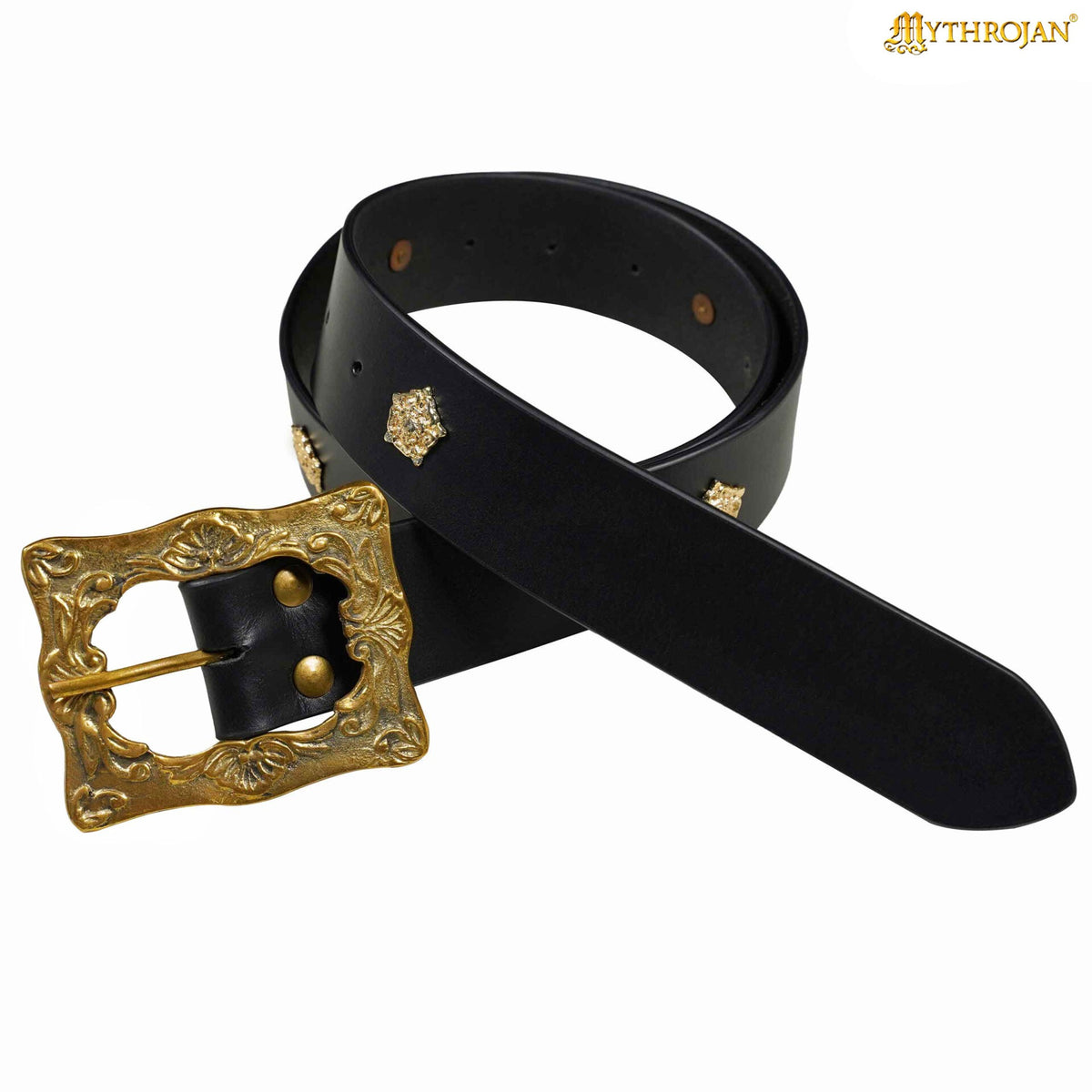 Renaissance leren riem, zwart