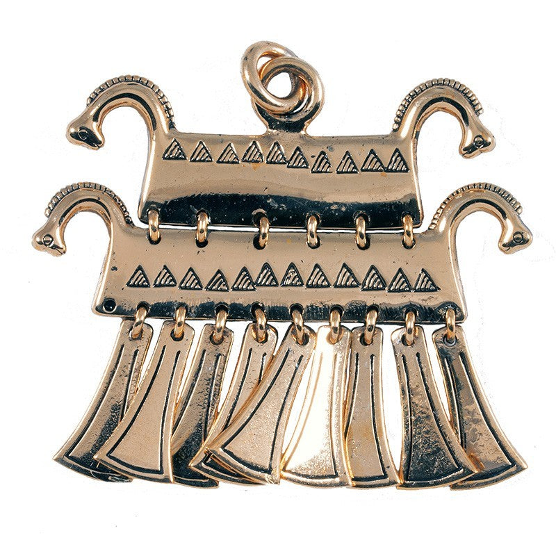 Amulet koňské hlavy Meklenbursko, bronz