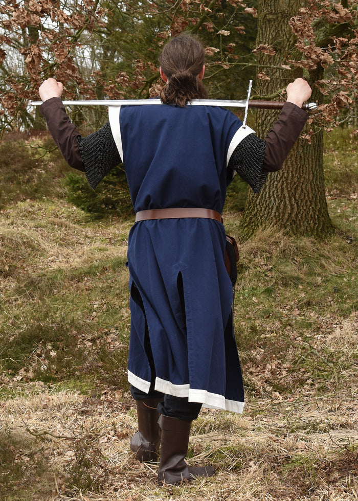 Sobretúnica medieval Rodrick, azul-crema