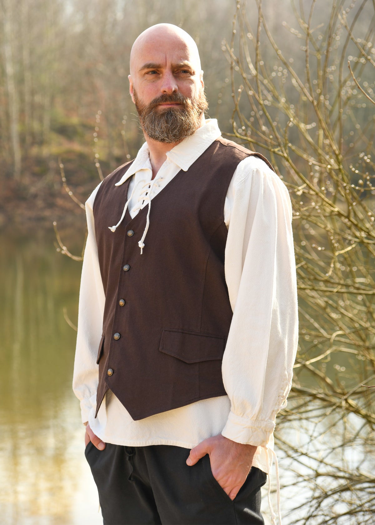 Piratenvest Lasse, bruin