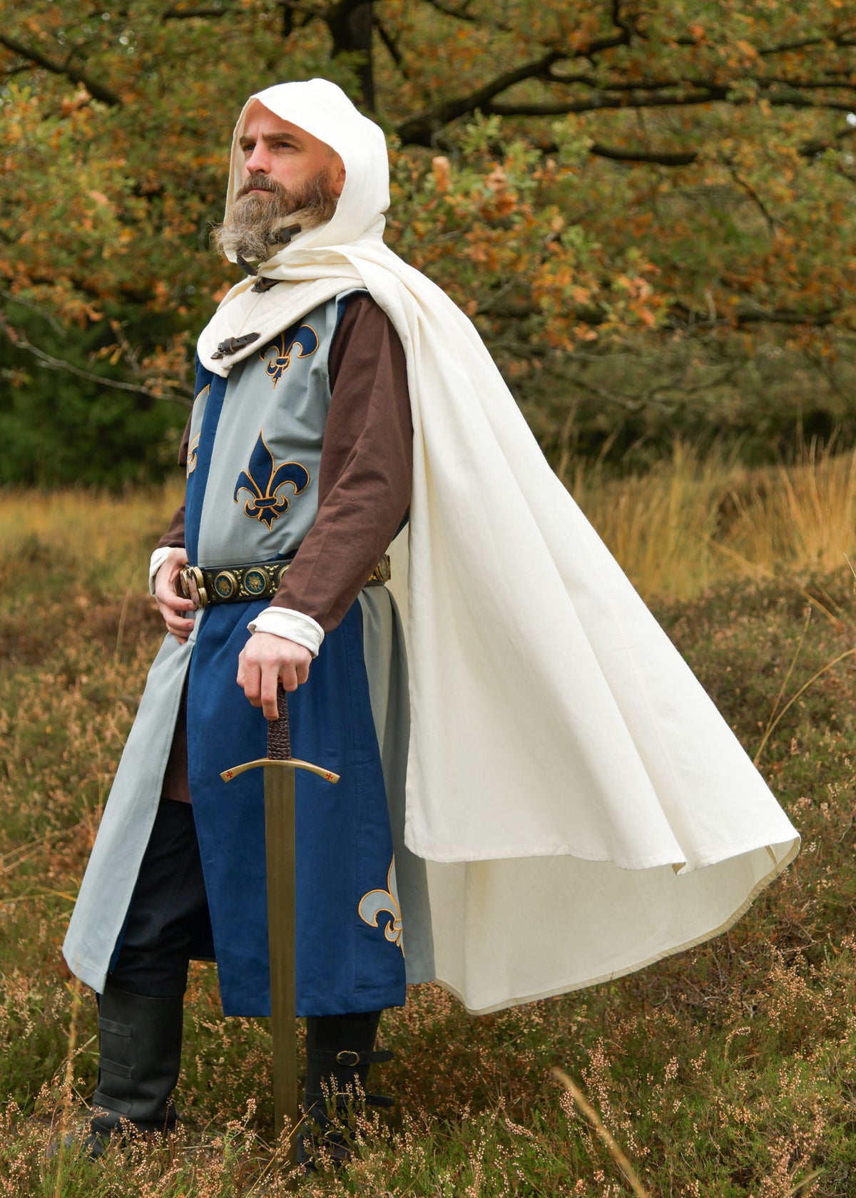 Overkleed Fleur-de-lys, blauw-blauwgrijs