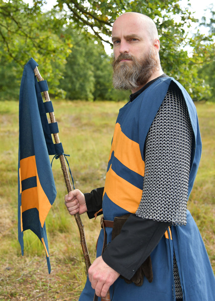 Overkleed met chevrons, blauw-geel