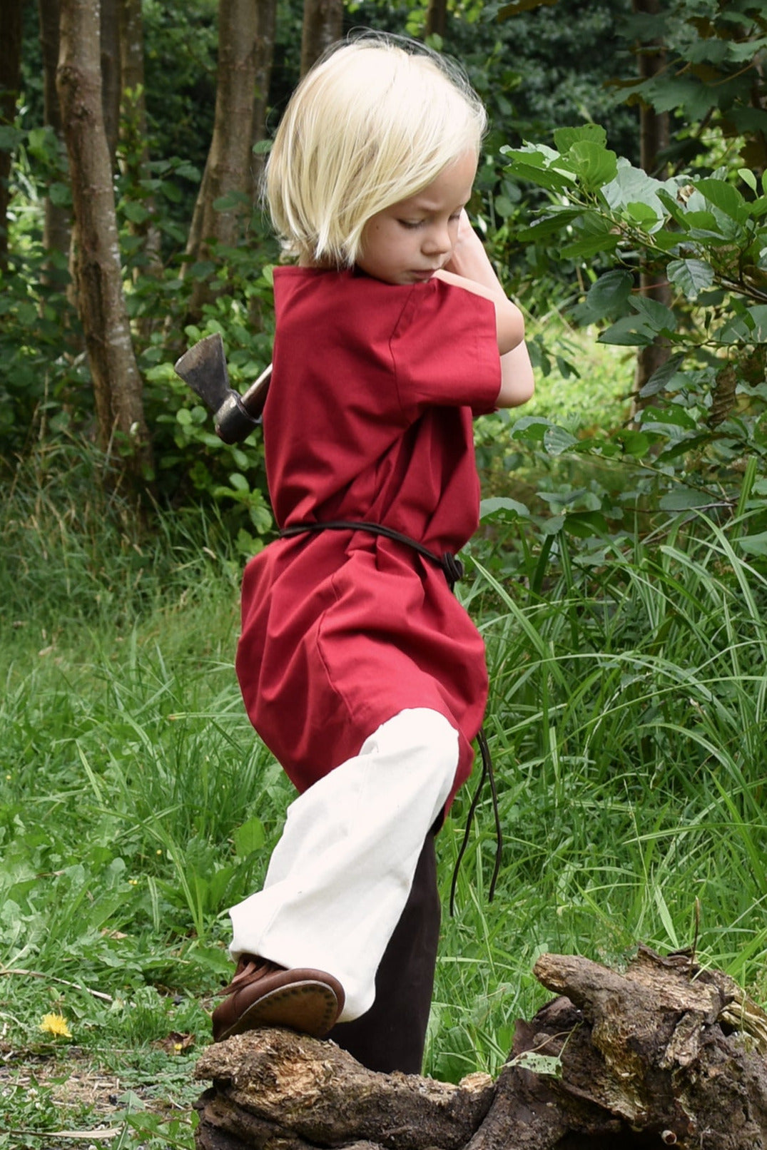 Kids tunic Ivar, short-sleeved, red