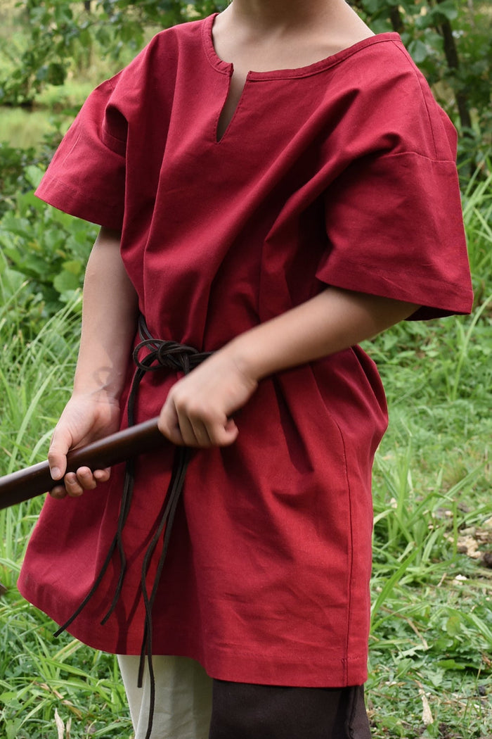 Kids tunic Ivar, short-sleeved, red