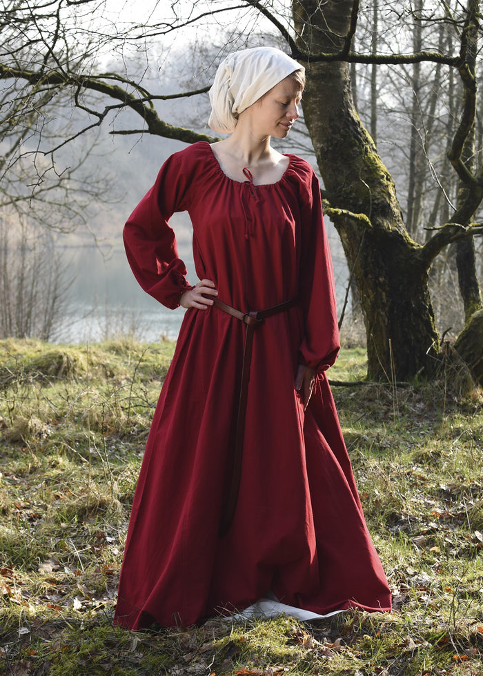 Chemise medievală Matilda, rochie de dedesubt, roșu