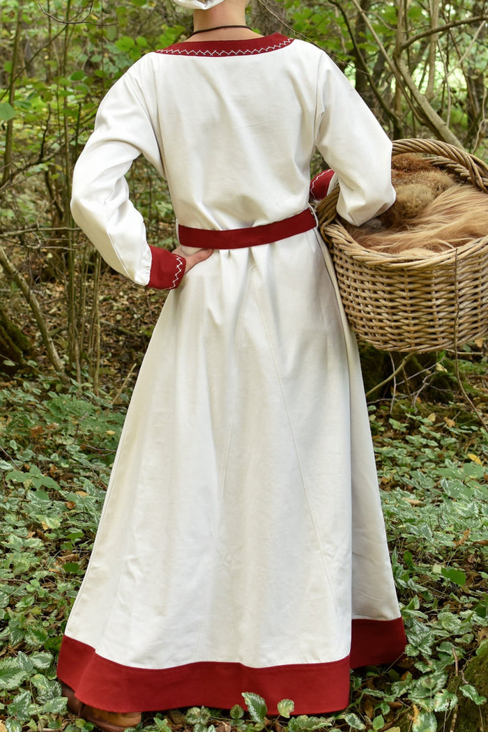 Viking dress Helga, natural-red