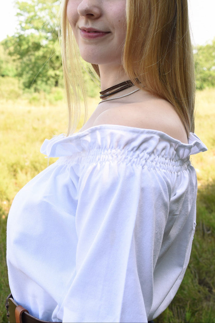 Renaissanceblouse Elizabeth, wit