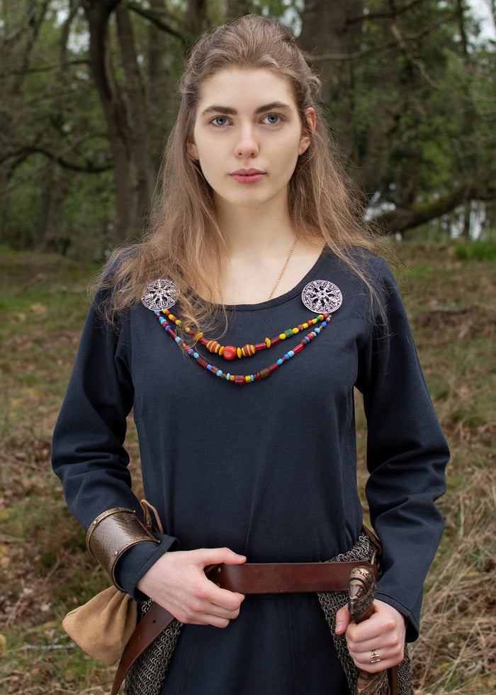 Middeleeuwse jurk Afra, donkerblauw