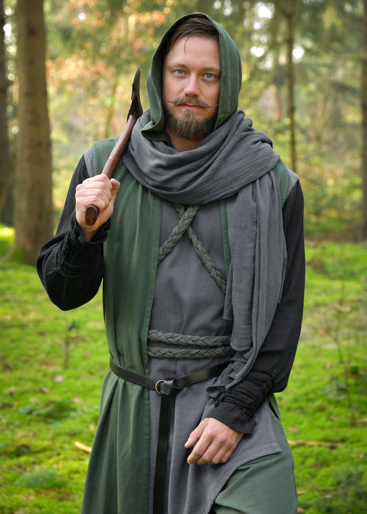 Gevlochten riem, groen