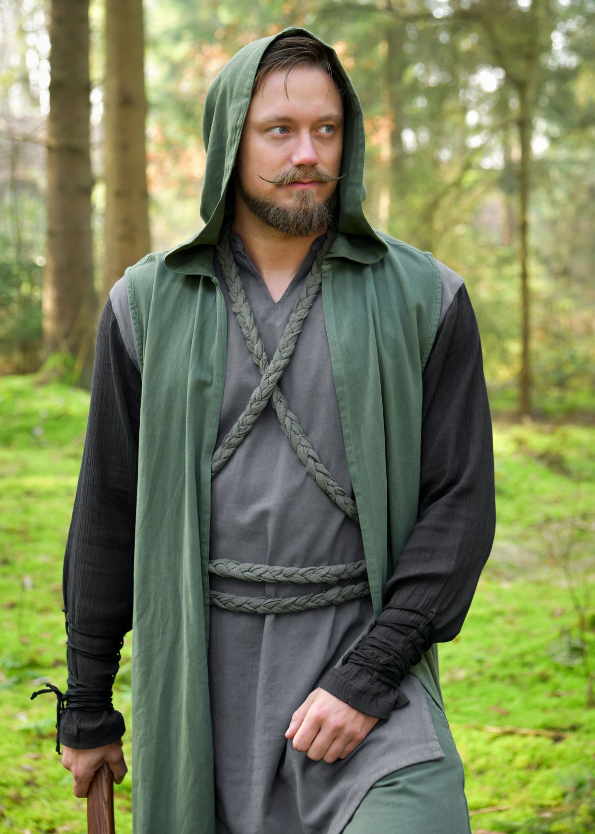 Gevlochten riem, groen