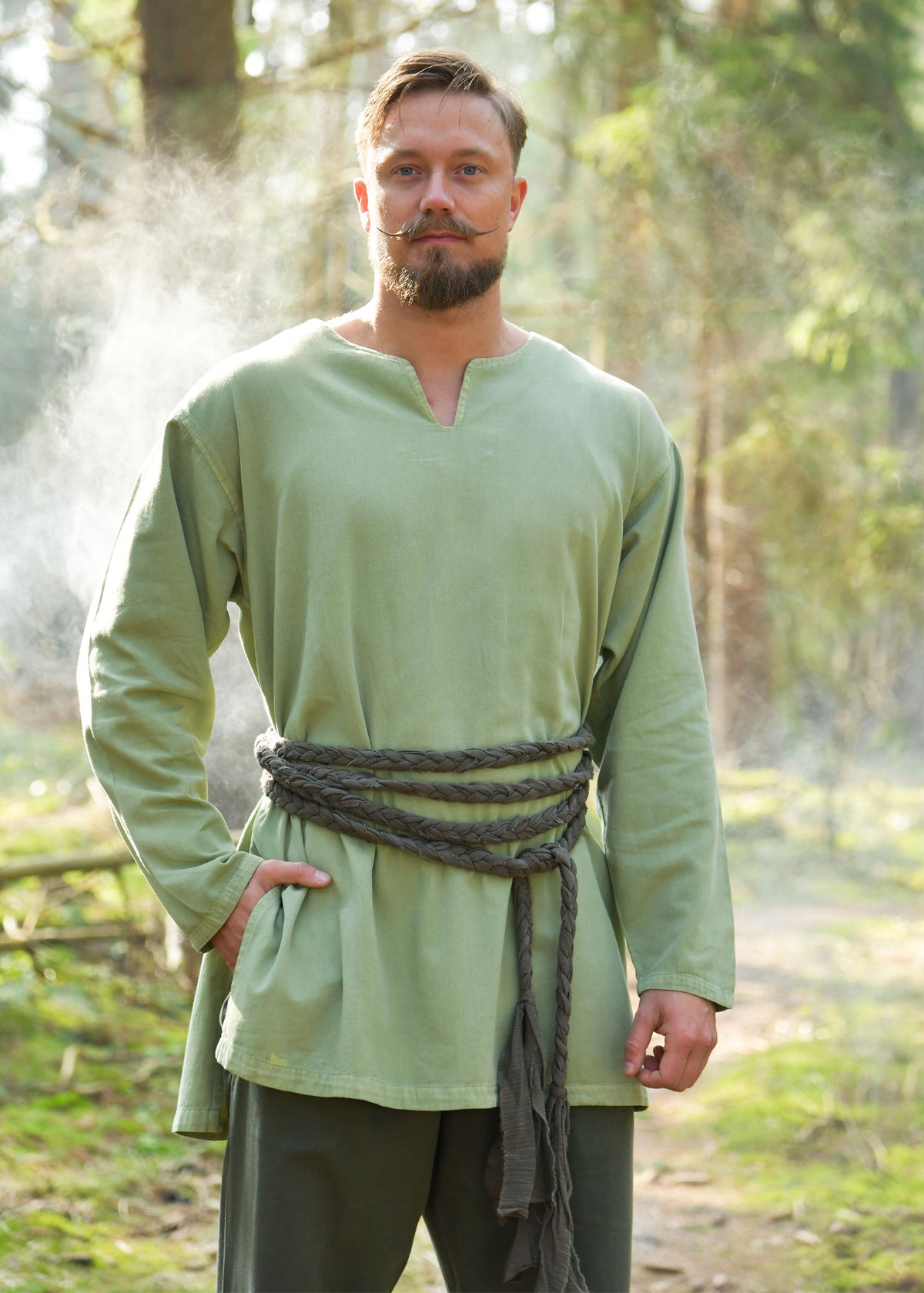 Gevlochten riem, groen