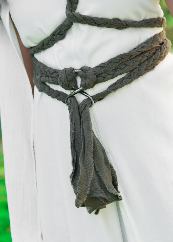 Gevlochten riem, groen
