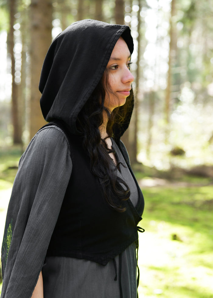 Vest Nalen met kap, zwart