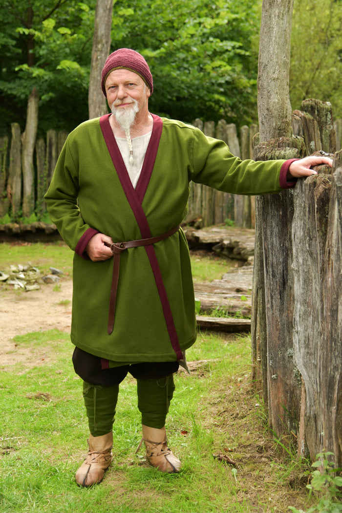 Gevoerde kaftan Heming, wol, groen-rood