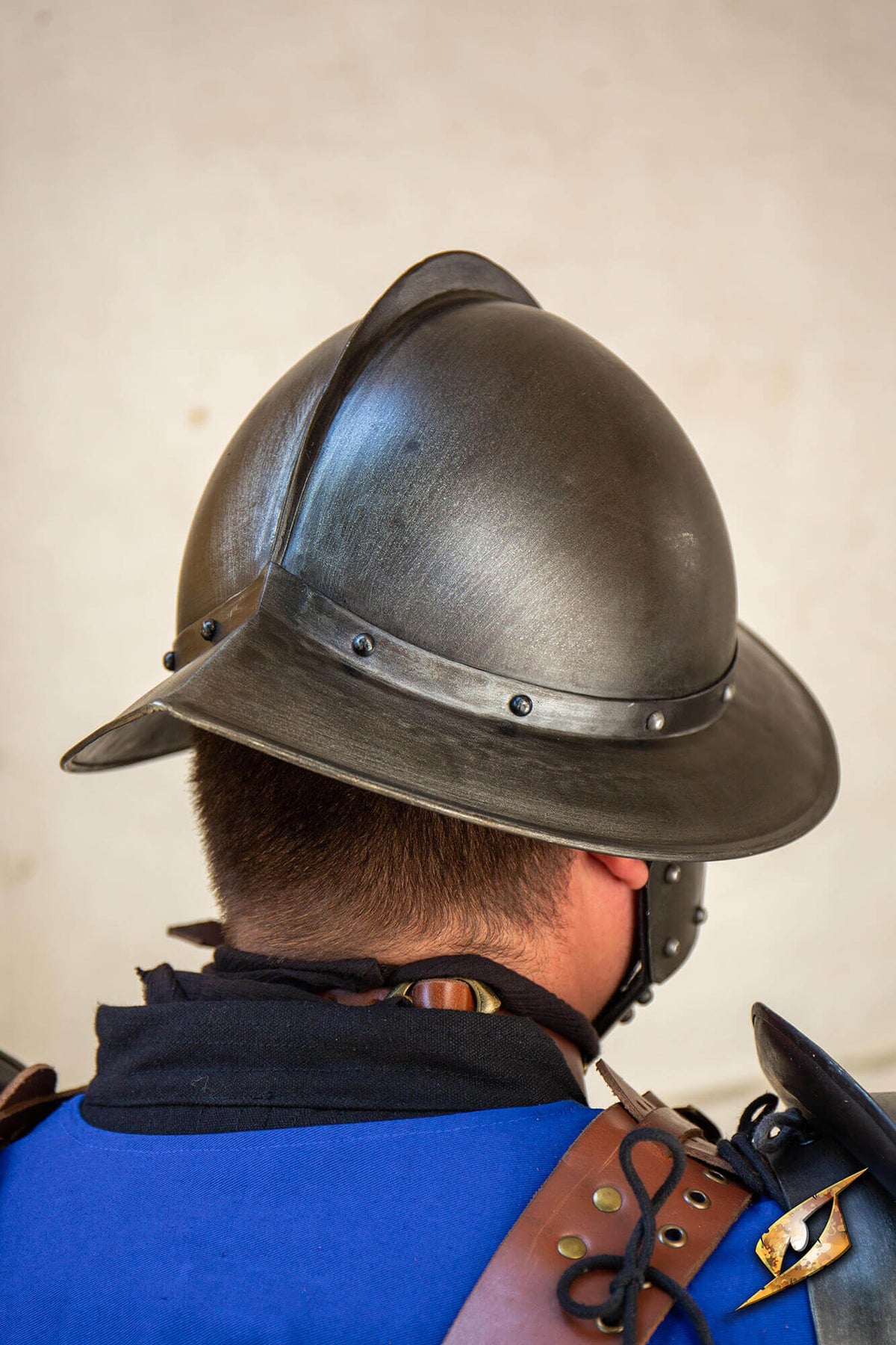 17e eeuwse morion, pikeman's pot, zwart, 1,0 mm